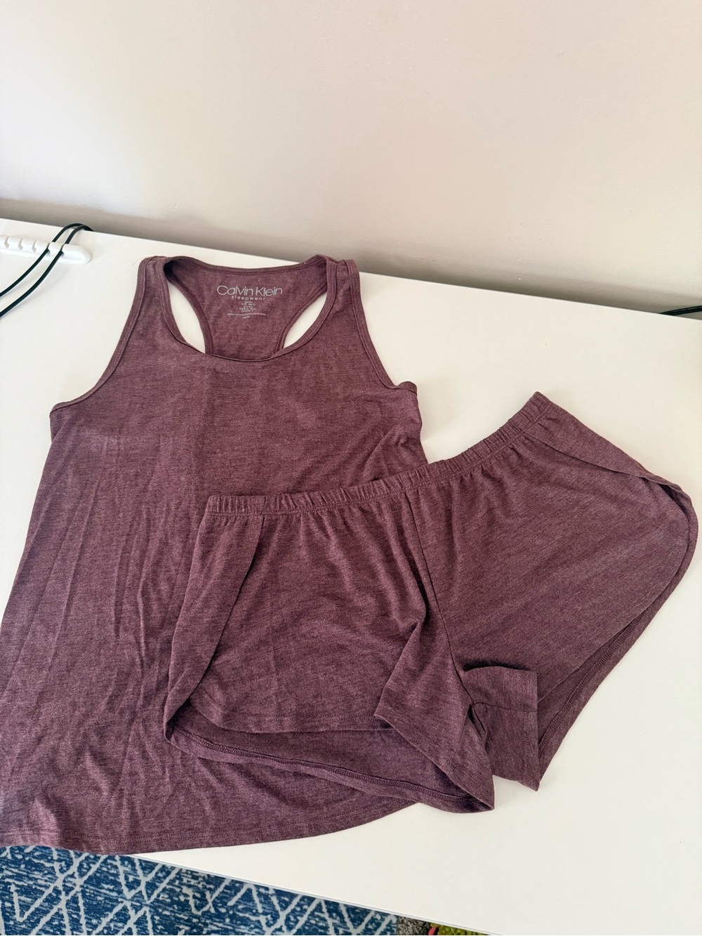 Calvin Klein Plum Racerback Sleep Tank and Shorts Set